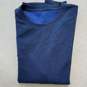 Lululemon Textured Waffle Crewneck Men's Sweater Blue Size: S